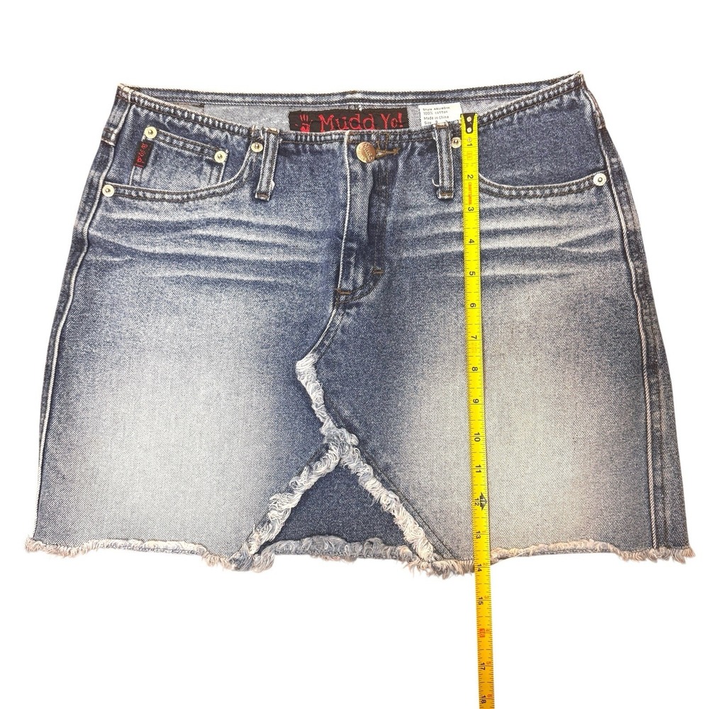 Mudd Denim Mini Skirt Jrs Sz 9 29x14 Low Rise Y2K 2000s Vintage Gen Z Aesthetic - Picture 12 of 12